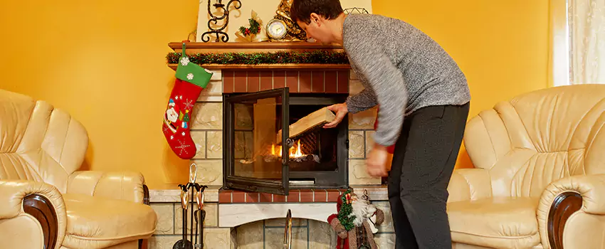 Rusted Metal Fireplace Restoration in Angleton, Texas